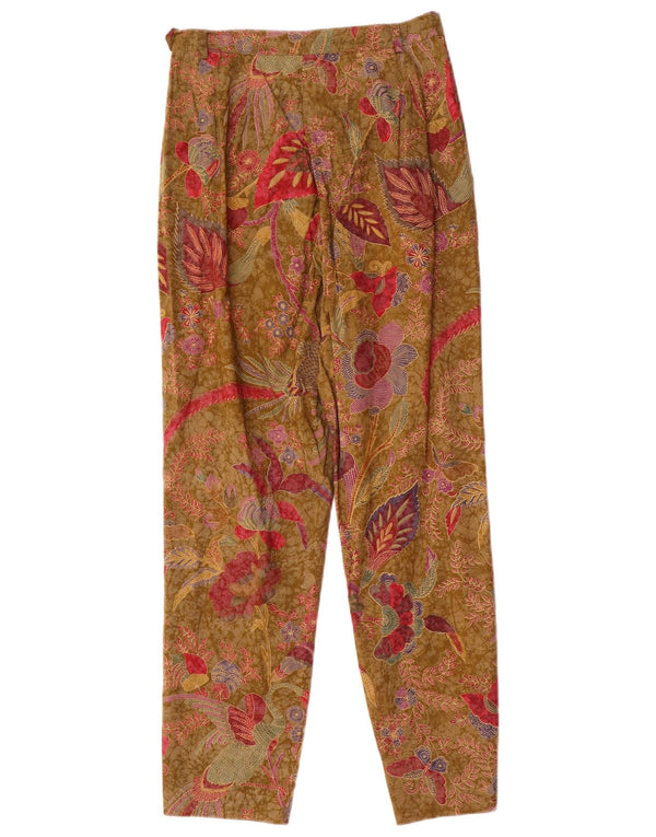 Blues Club Pantalones casuales cónicos para mujer UK 12 Medium W26 L27 Beige Floral