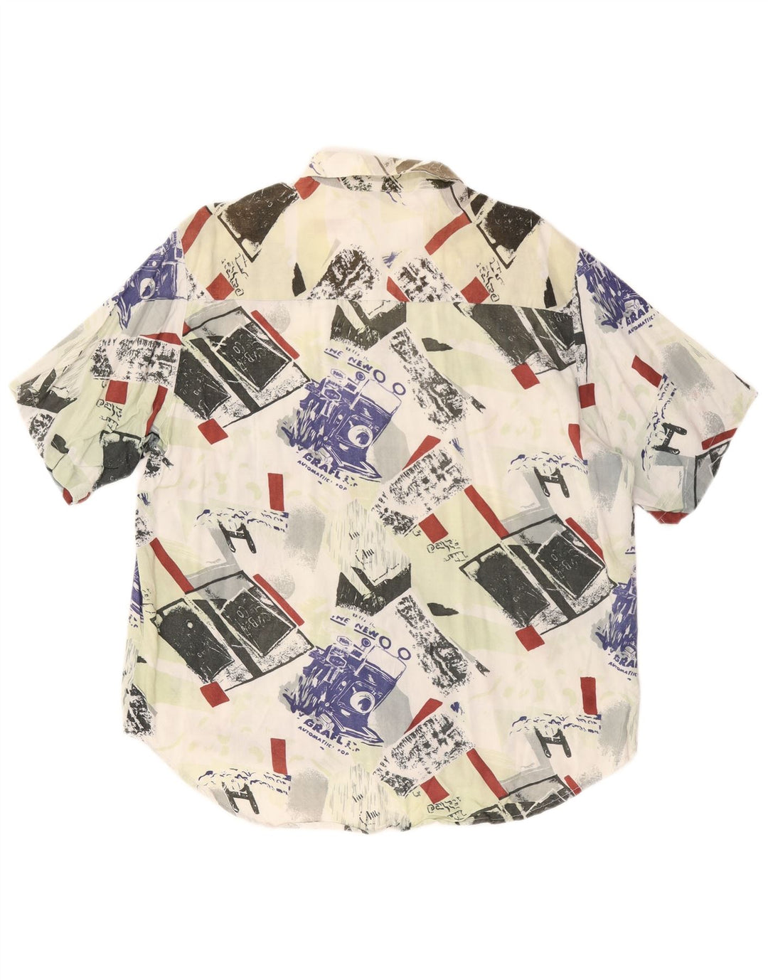 ROB ROY Camisa gráfica de manga corta para hombre XL Viscosa patchwork multicolor