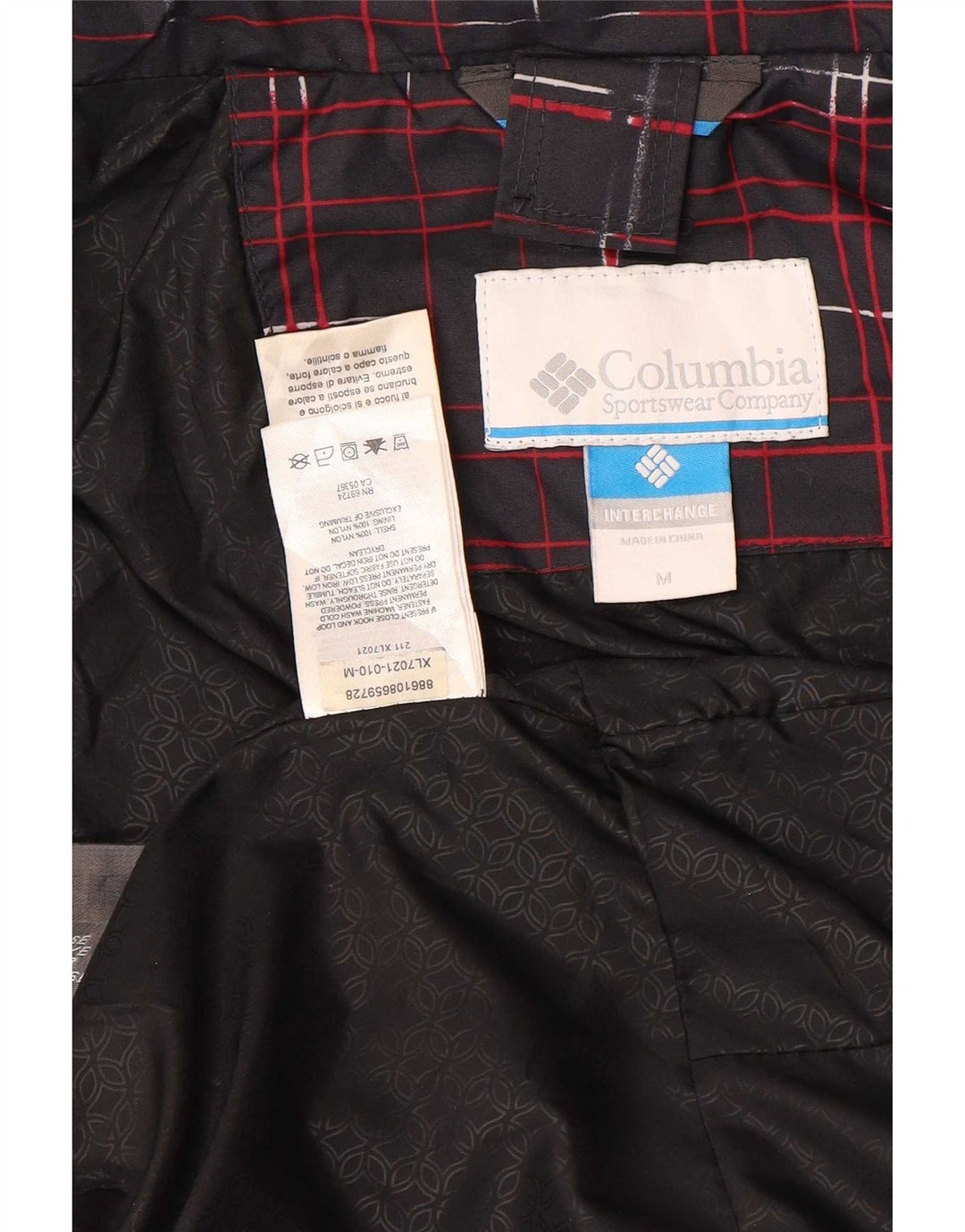 Columbia Chaqueta impermeable con capucha Interchange para mujer UK 44 Medium Black Check