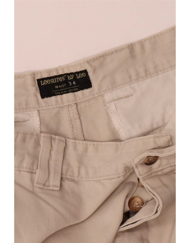 Pantalones cargo rectos Lee para hombre W34 L32 Algodón beige