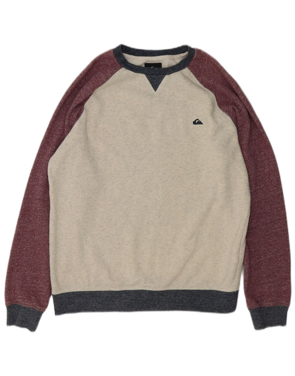 Quiksilver Hombre Sudadera Jumper Medium Borgoña Colorblock Algodón