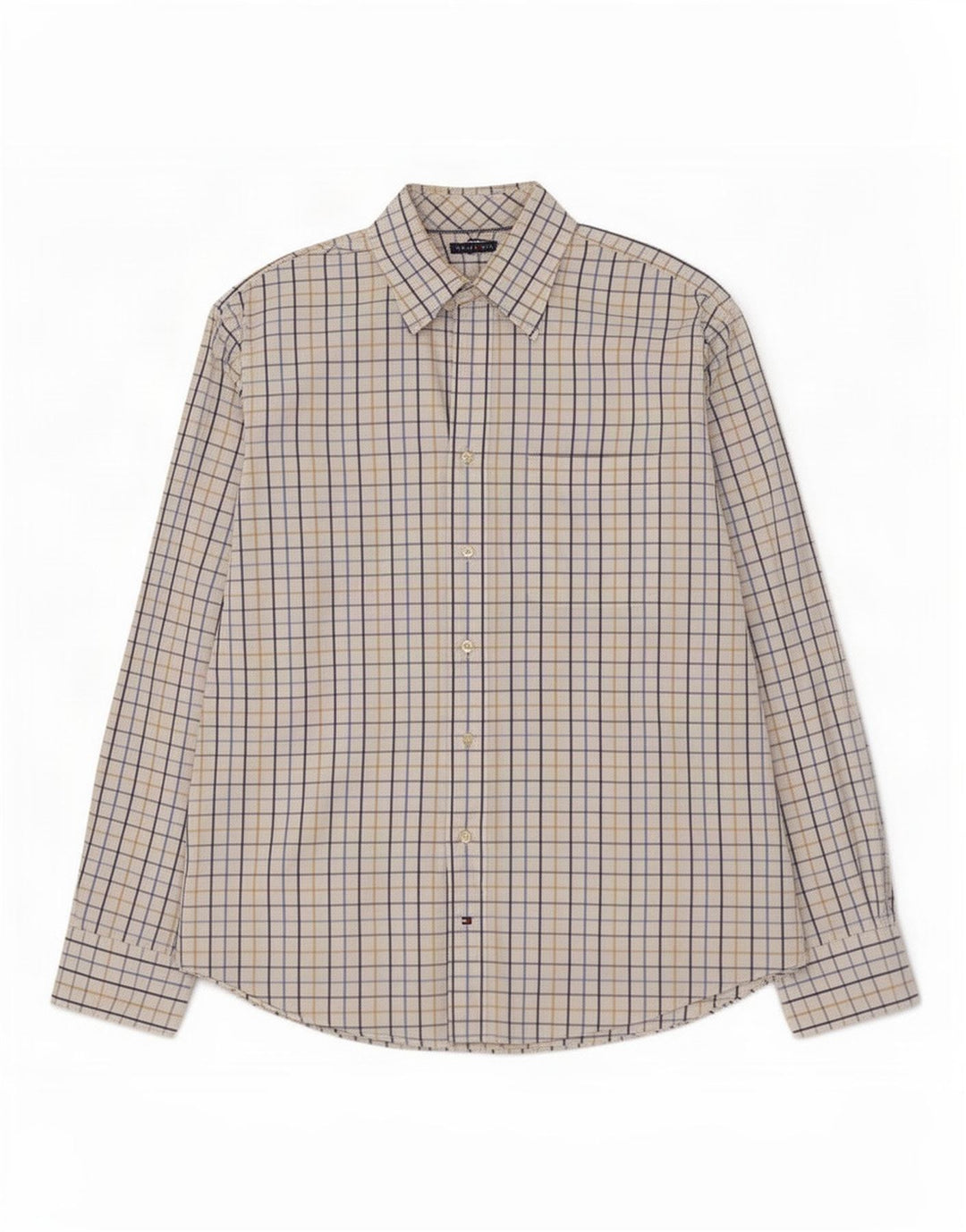 Tommy Hilfiger Camisa para hombre Talla 16 1/2 Grande Cuadros multicolores