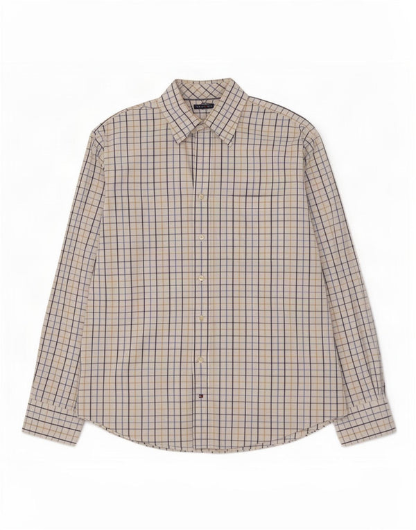 Tommy Hilfiger Camisa para hombre Talla 16 1/2 Grande Cuadros multicolores