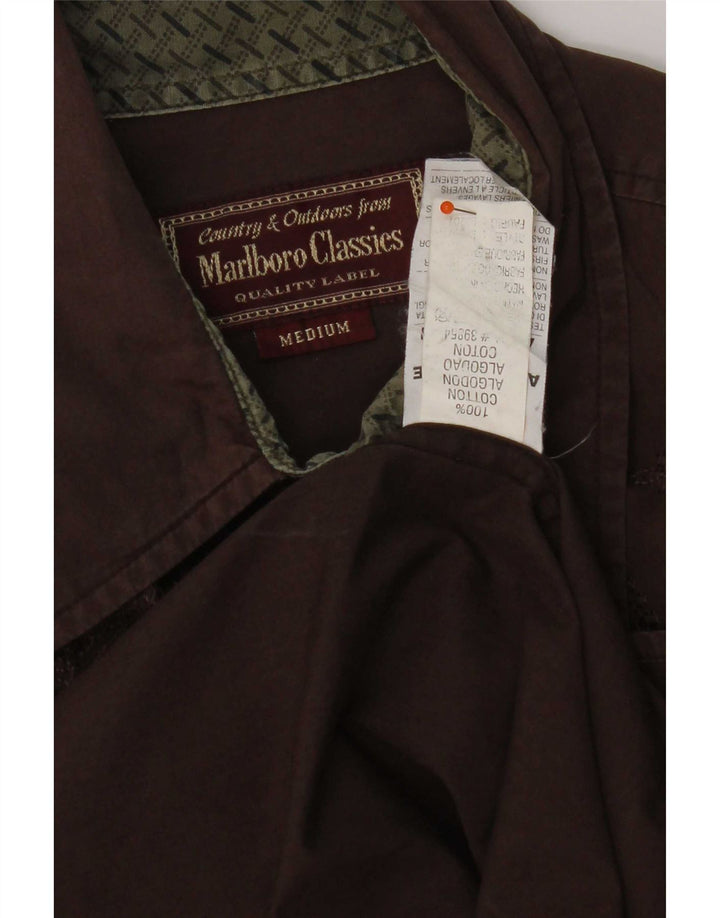 Camisa Marlboro Classics Hombre Algodón Paisley Marrón Medio