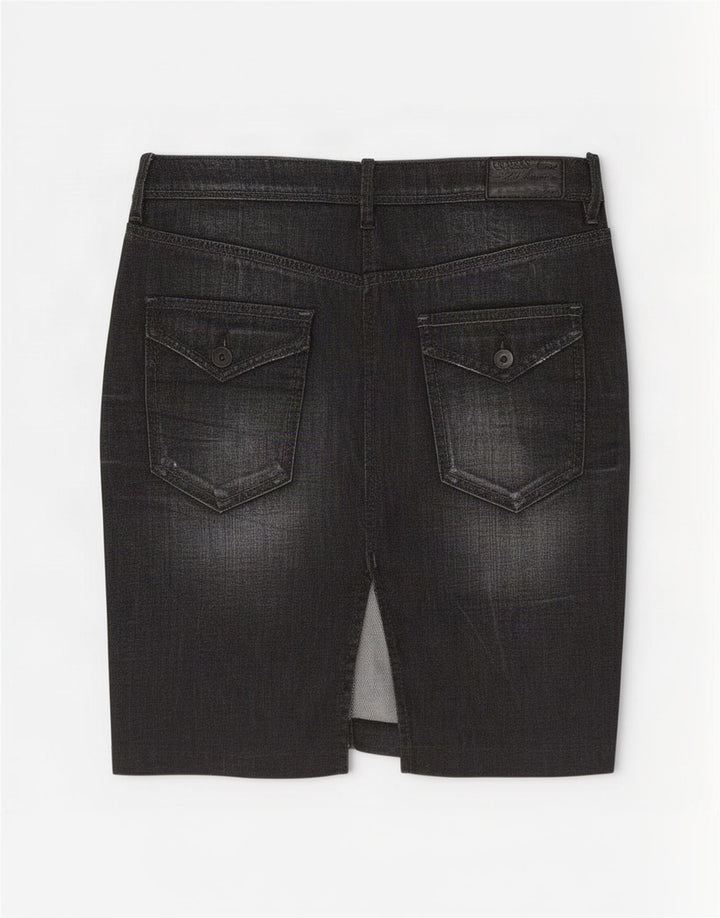 Guess Falda Vaquera Mujer W27 Small Algodón Negro