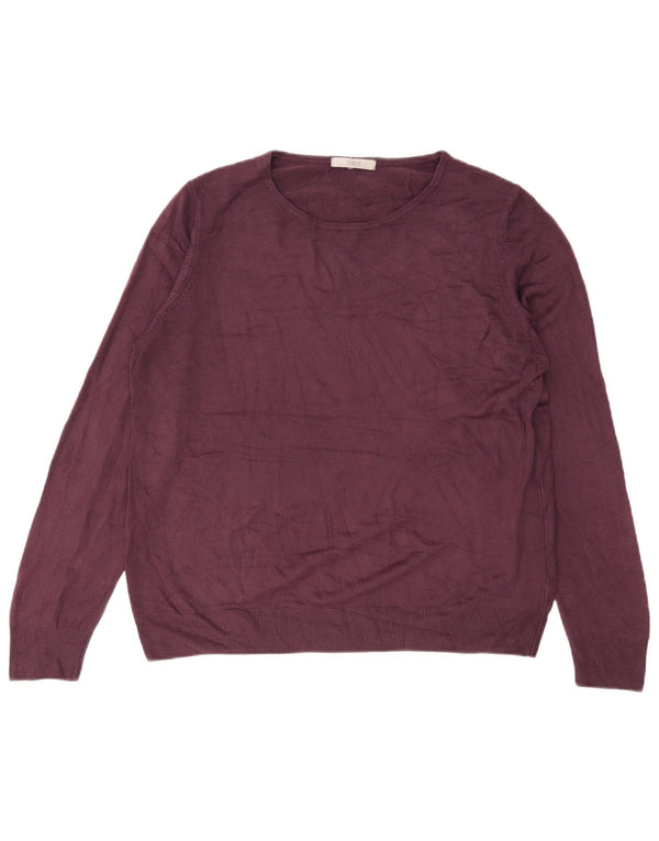 Marks & Spencer Jersey con Cuello Barco para Mujer UK 40 XL Acrílico Púrpura