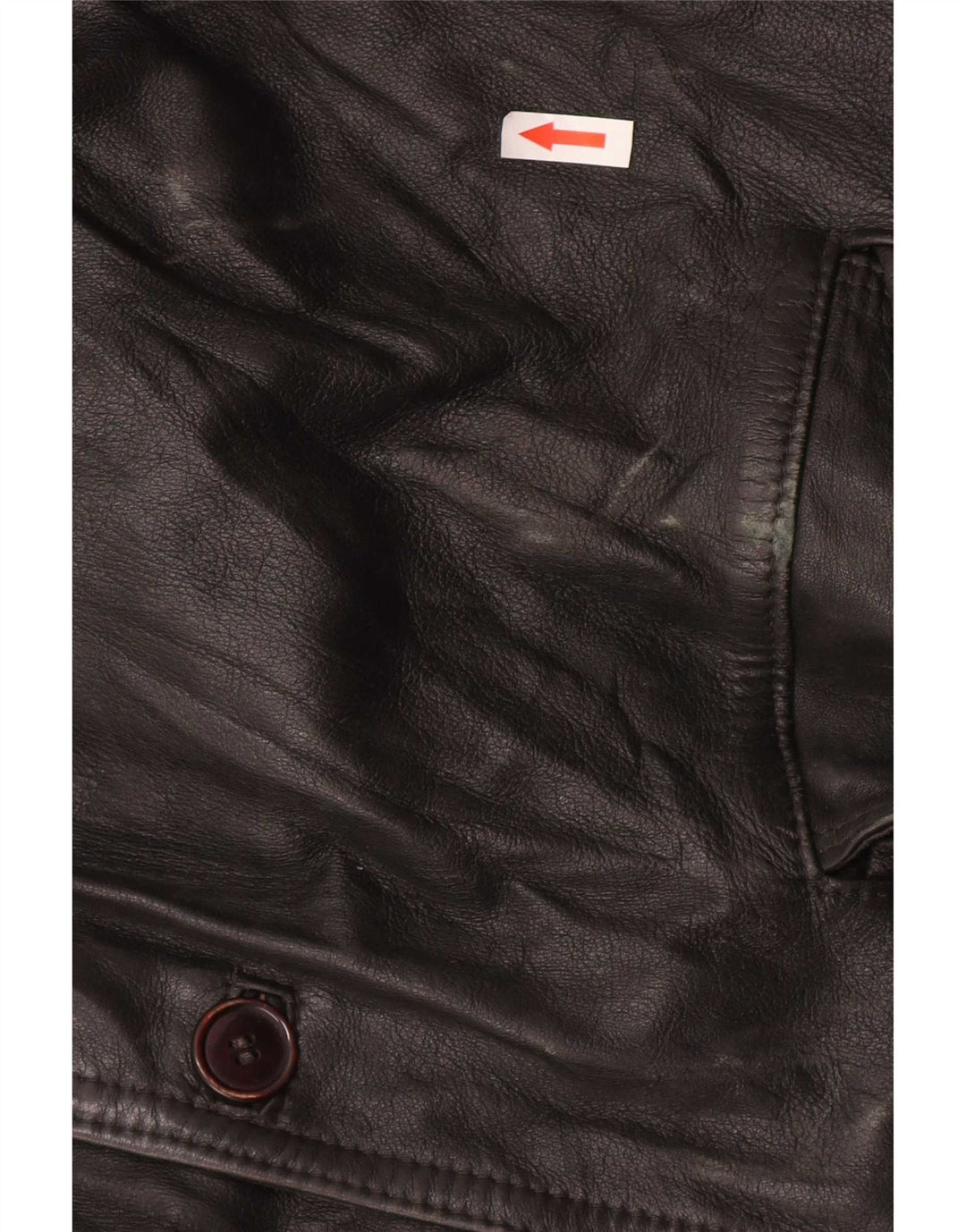 Vintage hombres chaqueta de cuero Reino Unido 40 grande negro