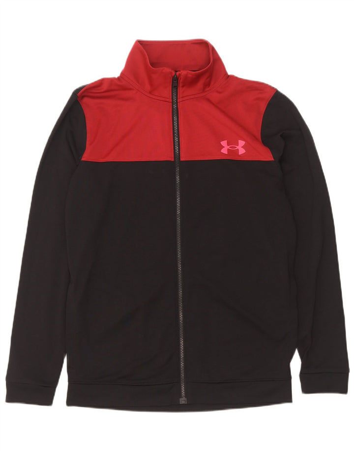 Under Armour Chaqueta tipo top de chándal ajustada para hombre, talla pequeña, color negro