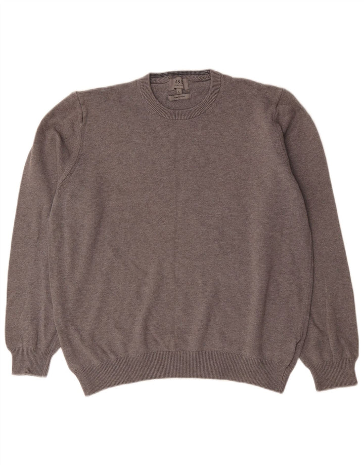 Marks & Spencer - Jersey de cuello redondo para hombre, talla grande, algodón gris