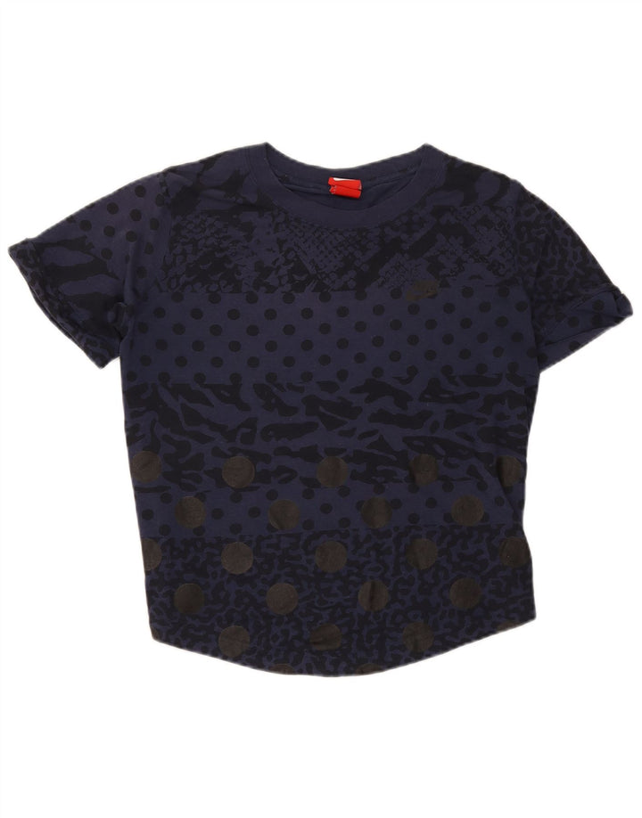 Nike - Camiseta con estampado abstracto para mujer, talla 40, talla M, color azul marino