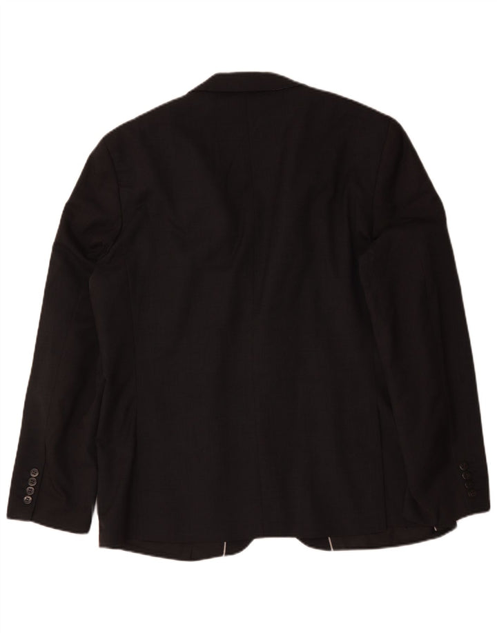 Marks & Spencer Chaqueta tipo blazer con 2 botones para hombre, talla 44, talla XL, lana negra