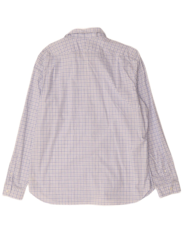 Camisa Lacoste Slim Fit para hombre Talla 46 2XL Algodón a cuadros azul