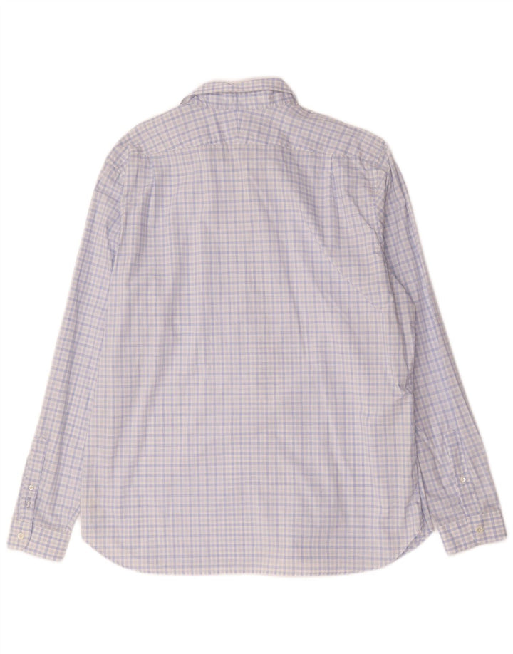 Camisa Lacoste Slim Fit para hombre Talla 46 2XL Algodón a cuadros azul