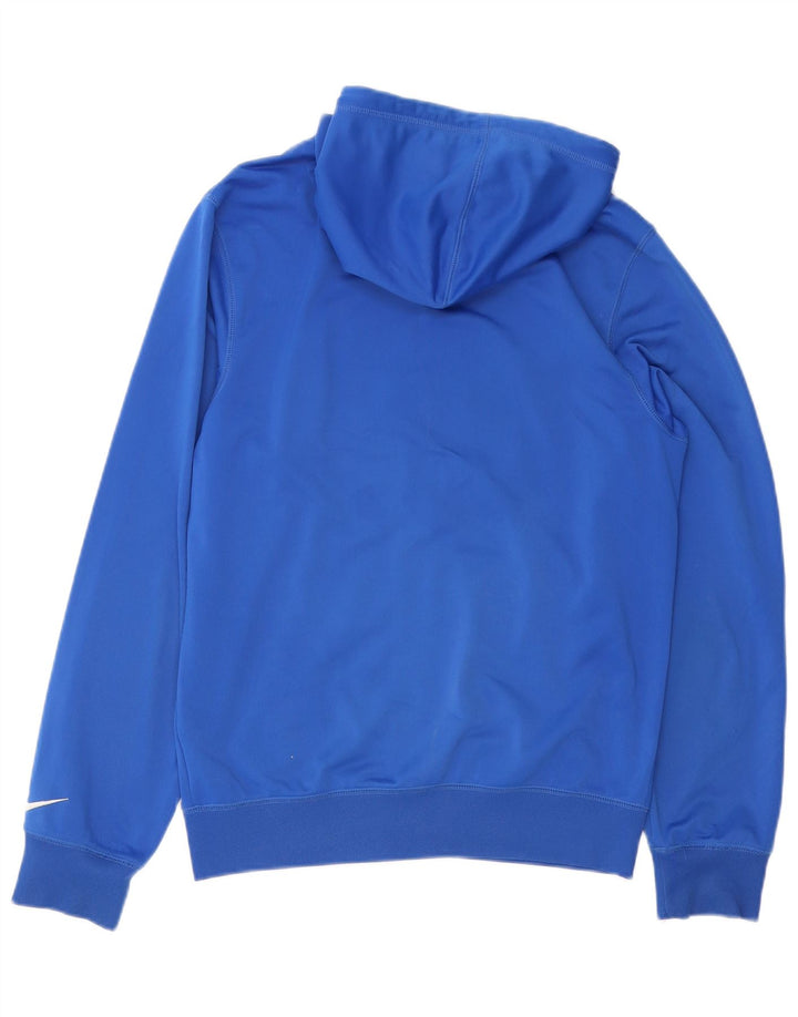 Nike Sudadera con capucha y cremallera gráfica para hombre, talla pequeña, poliéster azul