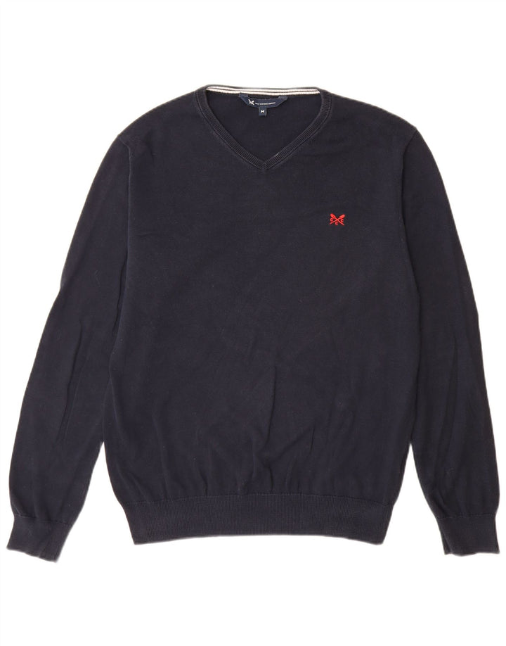Crew Clothing - Jersey con cuello en V para hombre, algodón azul marino mediano