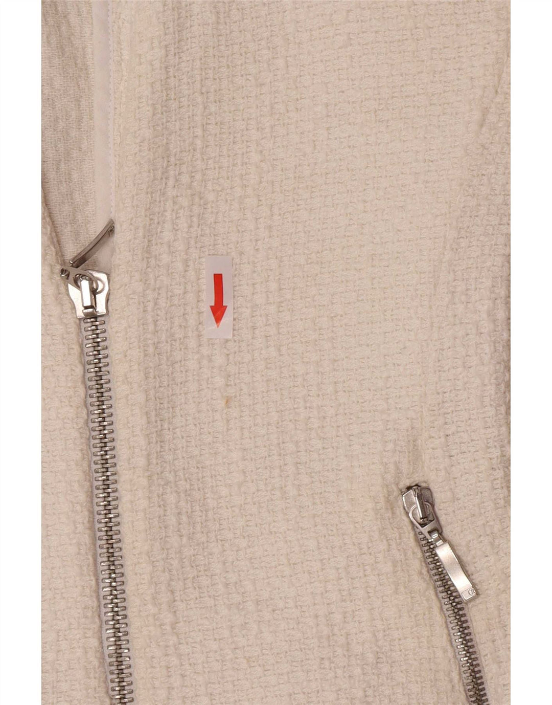 Zara Mujer Crop Blazer Chaqueta UK 8 Small Algodón Blanco