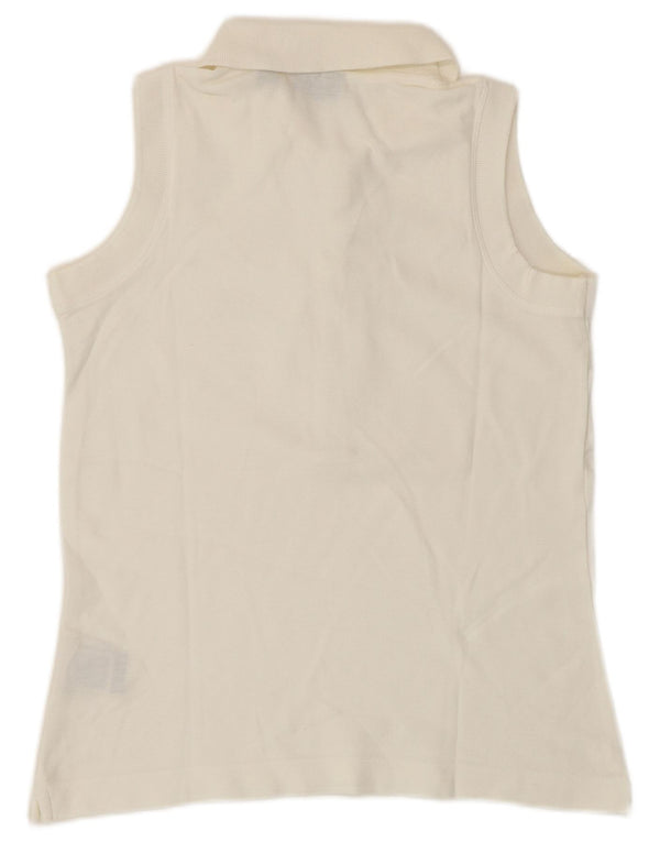 Fila Polo sin mangas para mujer UK 12 Medium White Cotton