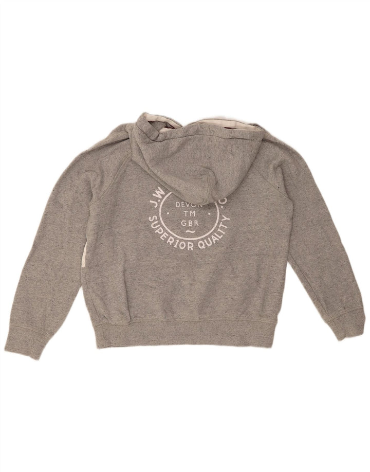 JACK WILLS Jersey con capucha gráfico para mujer Reino Unido 12 Bloque de color gris medio