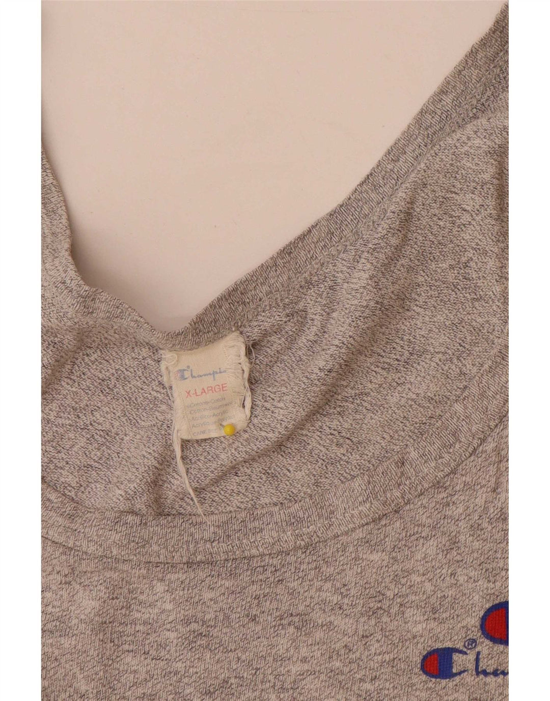 Champion Camiseta sin mangas para hombre XL Algodón moteado gris