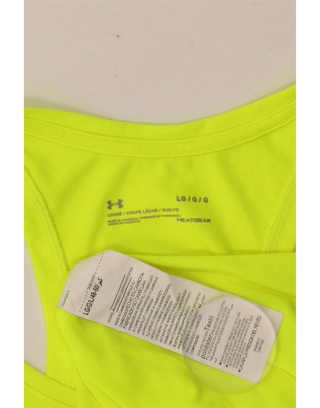 UNDER ARMOUR Camiseta sin mangas estampada Heat Gear para hombre Poliéster verde grande