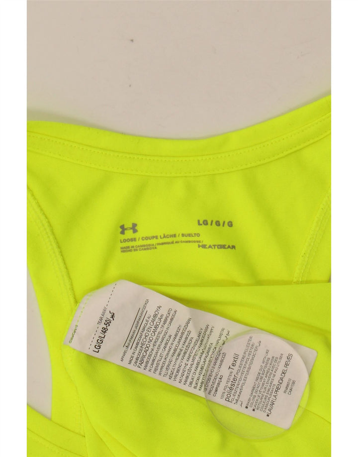 UNDER ARMOUR Camiseta sin mangas estampada Heat Gear para hombre Poliéster verde grande