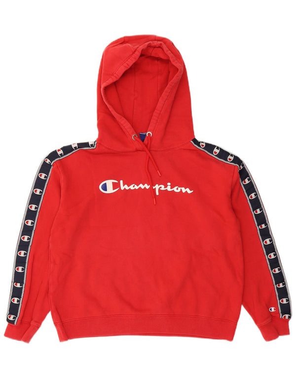 Champion Sudadera con capucha gráfica para mujer UK 44 Algodón color block mediano rojo