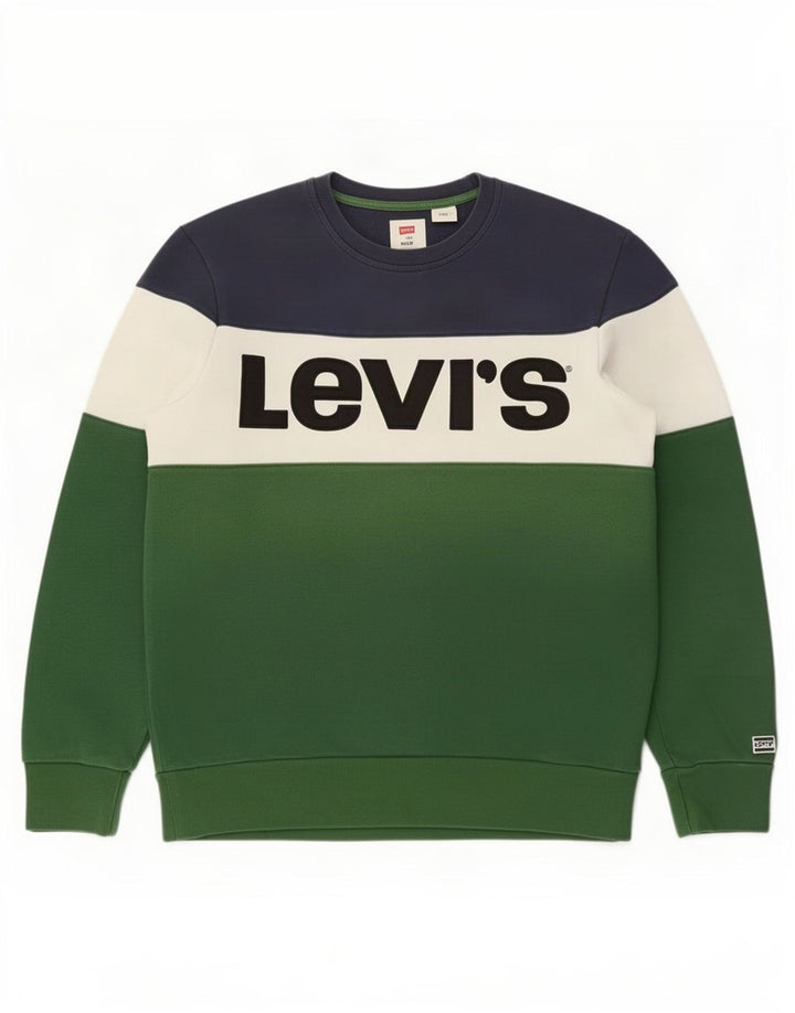 Levi's Hombre Sudadera Jumper Medium Multicolor Colorblock Algodón