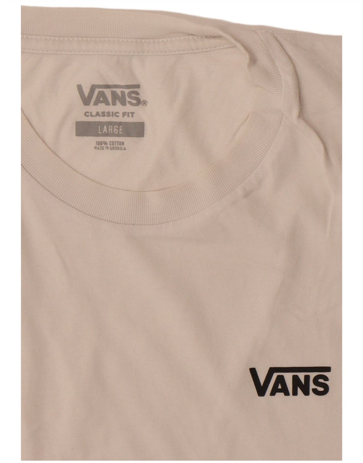 Vans Camiseta de corte clásico para hombre, talla grande, algodón blanco