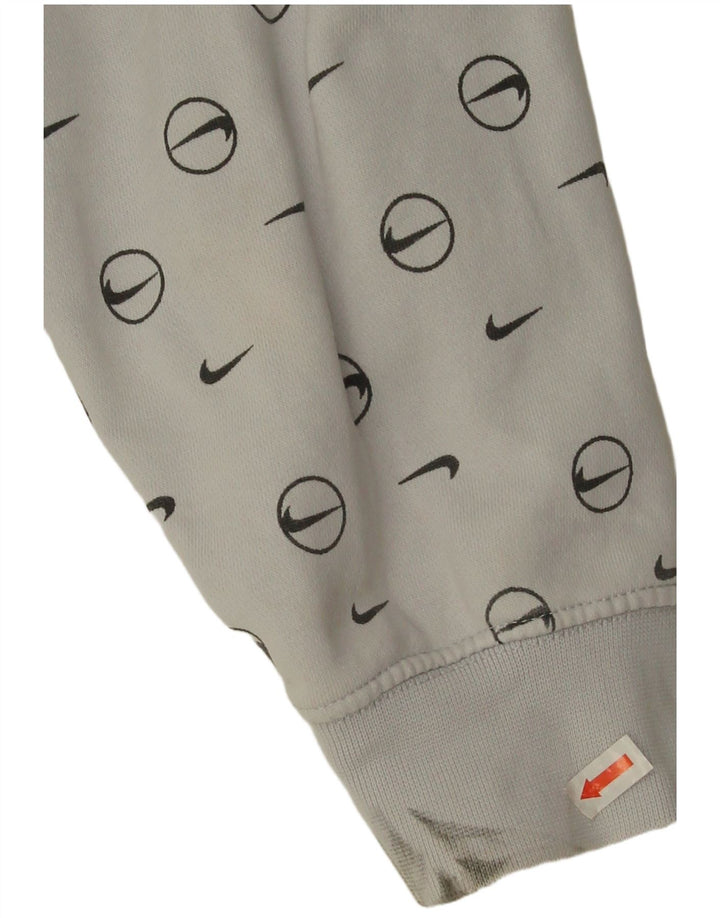 Nike Mujer Oversize Crop Graphic Sudadera Jumper UK 10 Small Gris