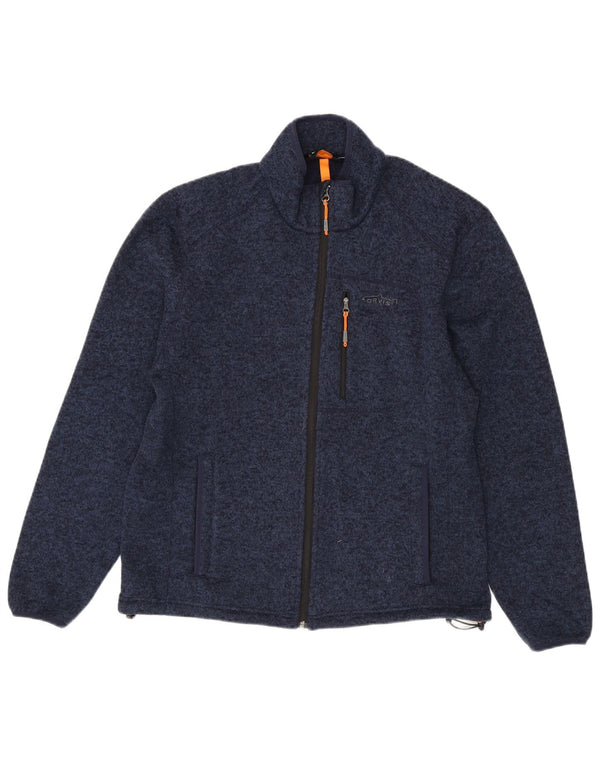 Orvis Mens Chándal Top Chaqueta Mediana Azul Marino Moteado Poliéster