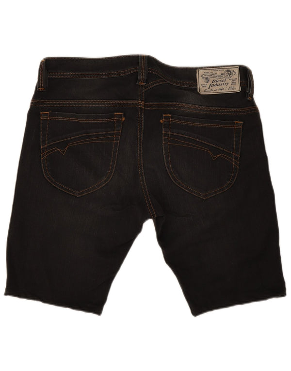 Diesel Mens Thanaz Slim Skinny Denim Shorts W32 Medium Black Cotton