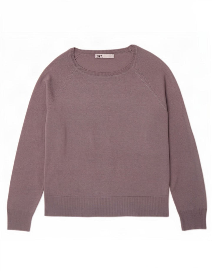 Zara - Jersey con cuello barco para mujer, talla 40, color gris medio