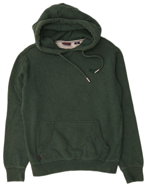 Superdry Hombre Sudadera Con Capucha Jumper Small Verde Algodón