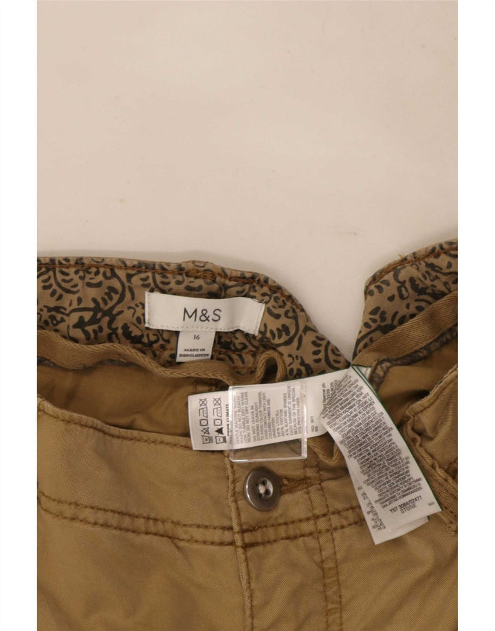 Marks & Spencer Pantalones cortos tipo cargo para mujer UK 40 Large W34 Beige Lycra