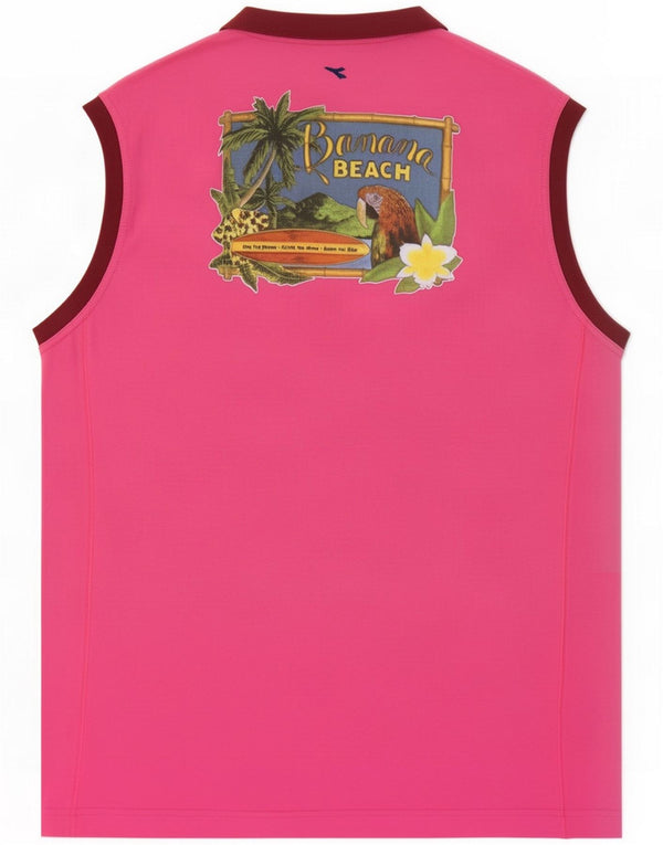 Diadora Camiseta sin mangas estampada para mujer UK 40 XL Algodón rosa