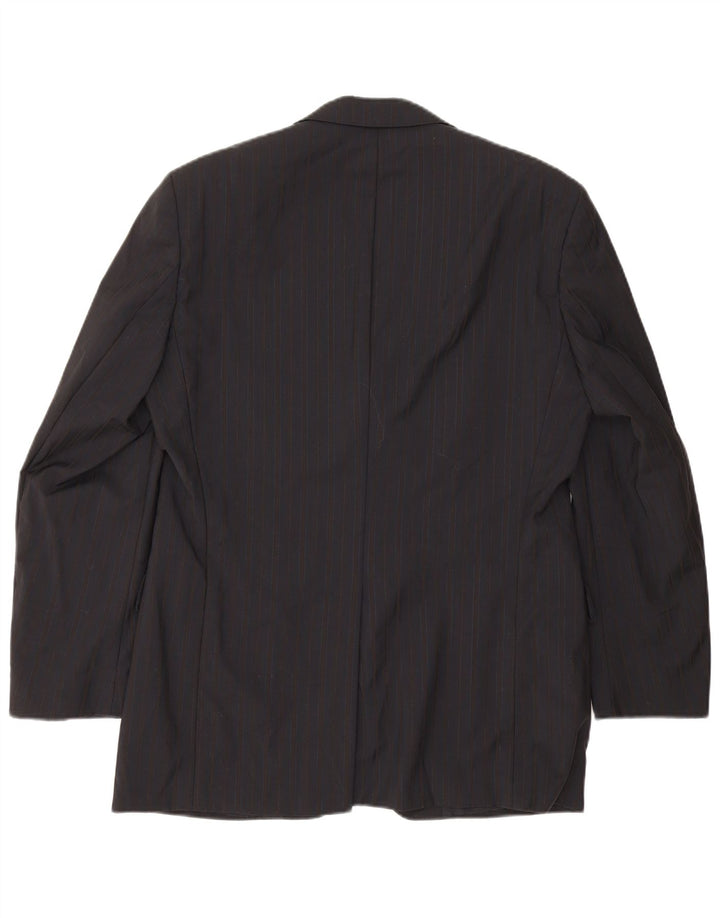 Hugo Boss Chaqueta tipo blazer de 3 botones para hombre IT 50 Large Azul marino a rayas