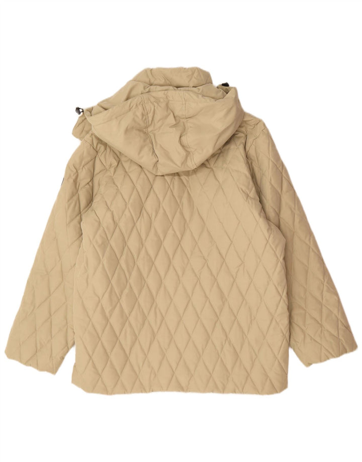 Sergio Tacchini Chaqueta acolchada con capucha para hombre UK 38 Poliéster beige medio