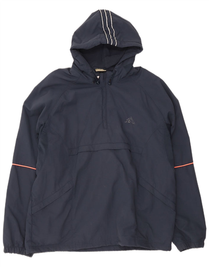 Adidas Chaqueta Anorak con capucha para hombre Reino Unido 42/44 Grande Azul marino Poliéster
