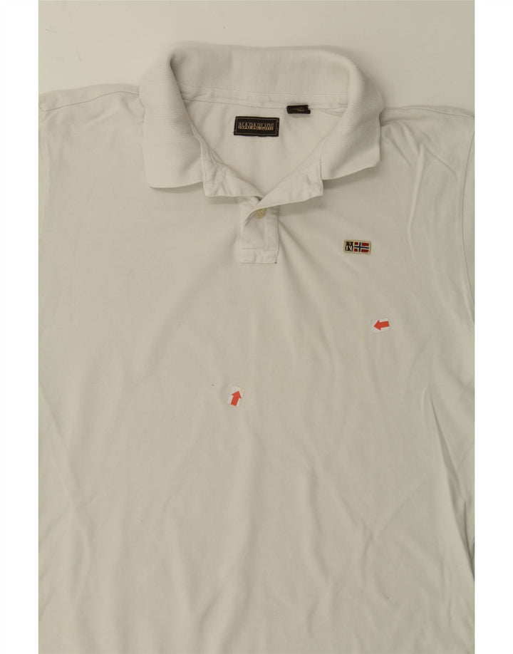 NAPAPIJRI Mens Polo Shirt Medium White Vintage Napapijri and Second-Hand Napapijri from Messina Hembry 