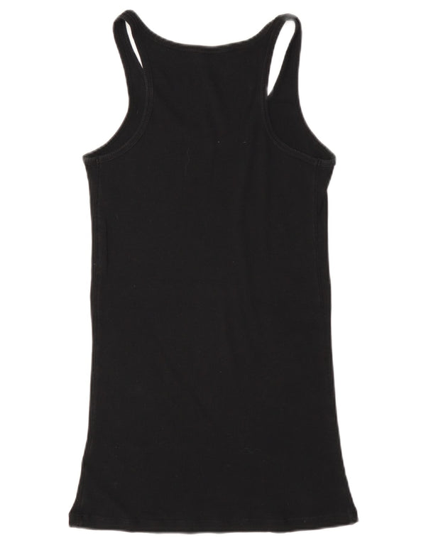 Guess Top sin mangas gráfico para mujer UK 8 Small Algodón negro