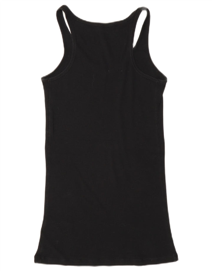 Guess Top sin mangas gráfico para mujer UK 8 Small Algodón negro
