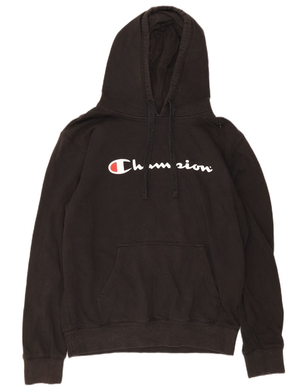 Champion Sudadera Con Capucha Gráfica Para Hombre Jersey Grande De Algodón Negro