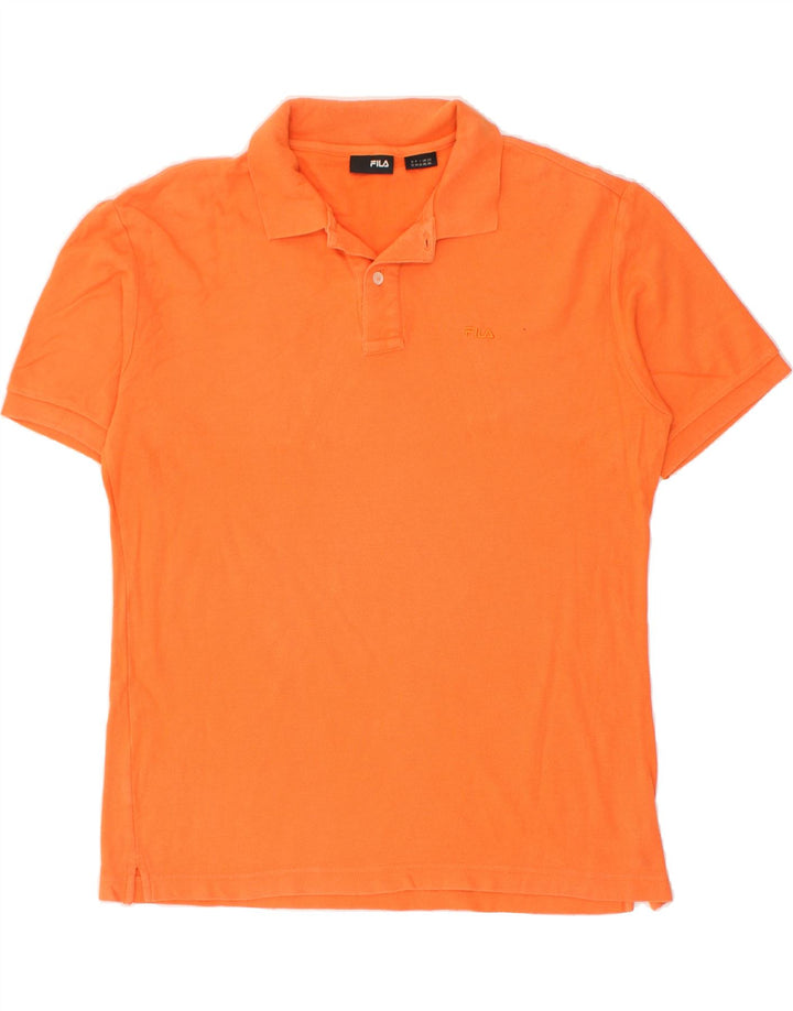 FILA Mens Polo Shirt Medium Orange Cotton | Vintage Fila | Thrift | Second-Hand Fila | Used Clothing | Messina Hembry 