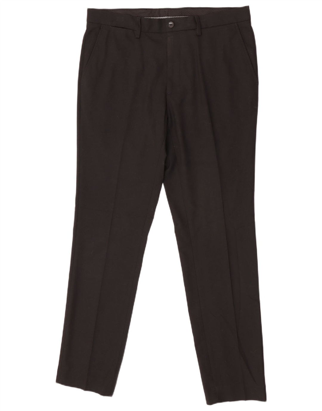 Marks & Spencer Pantalón de traje ajustado para hombre W34 L31 Poliéster negro