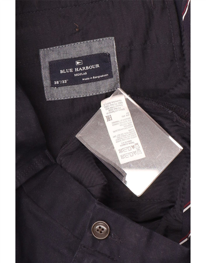 Marks & Spencer Pantalón chino regular azul Harbor para hombre W38 L33 Azul marino