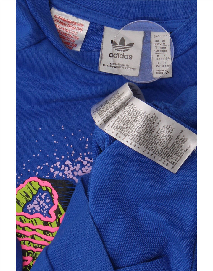 Adidas Boys Graphic Sudadera Jumper 11-12 años Azul Crosta