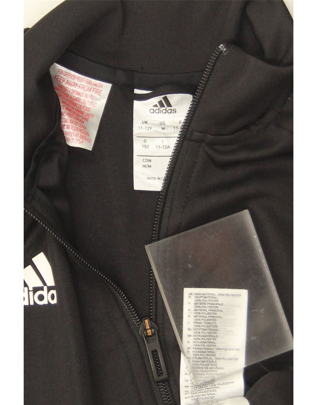 Adidas Chaqueta Chándal Niña 11-12 Años Negro Poliéster