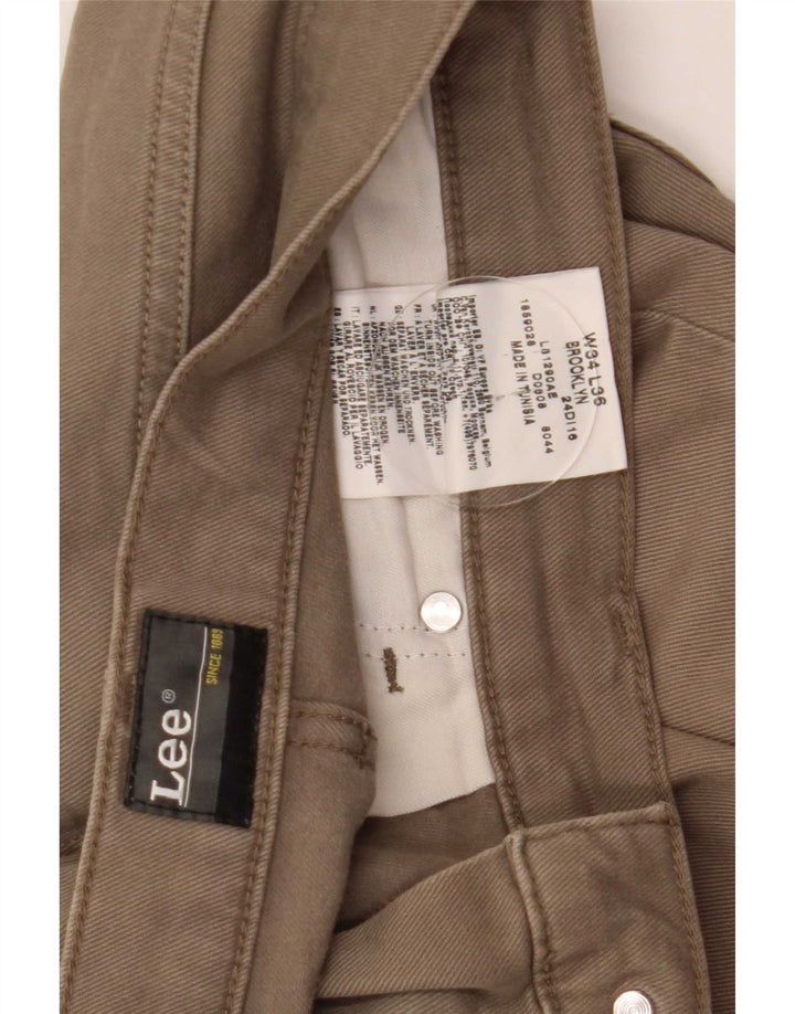 Vaqueros rectos Brooklyn para hombre Lee W34 L33 Algodón beige