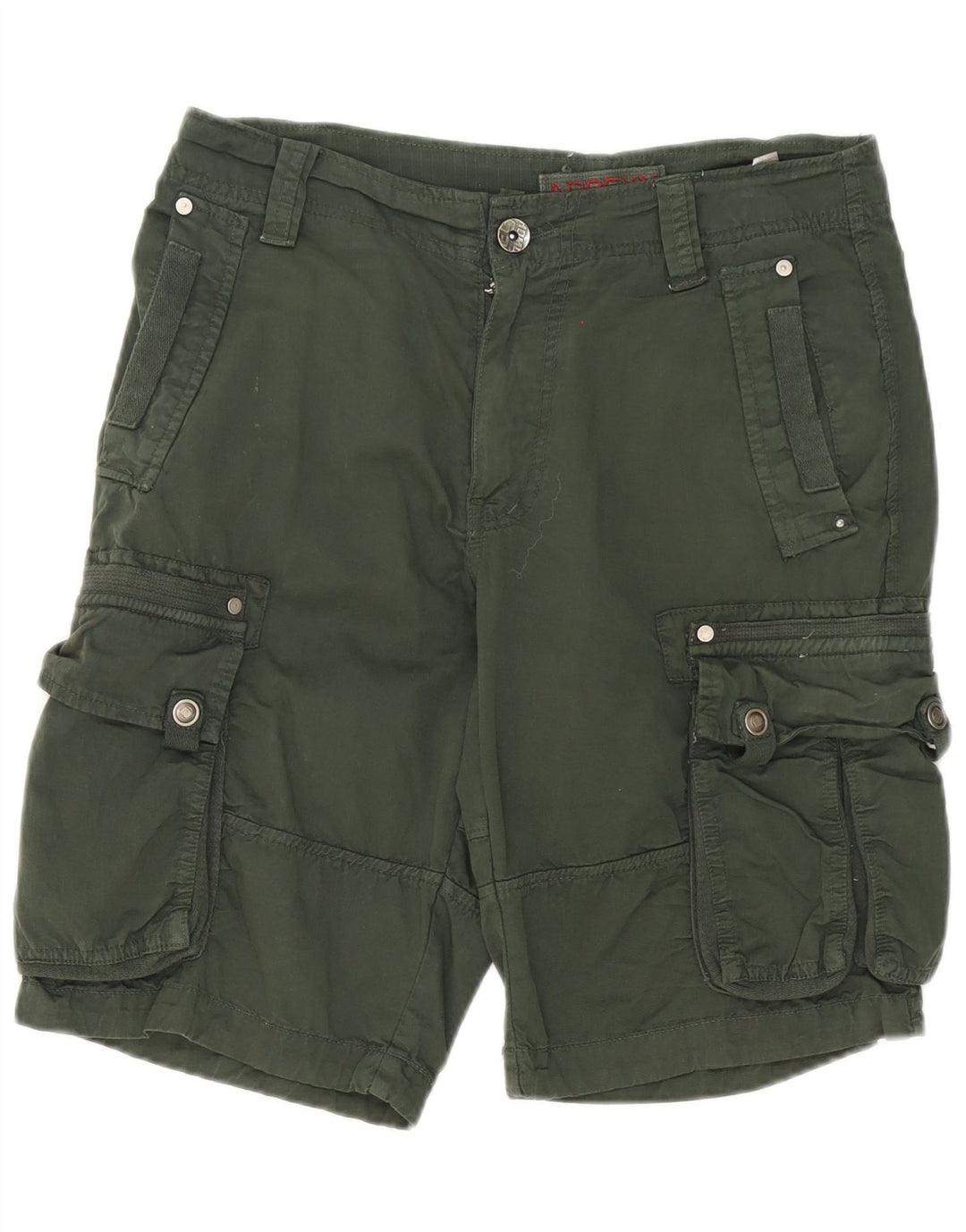 Vintage hombres cargo pantalones cortos W34 algodón verde grande