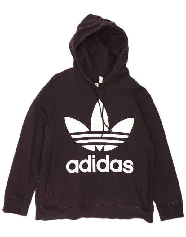 Adidas Sudadera con capucha gráfica para mujer UK 20 2XL Algodón negro